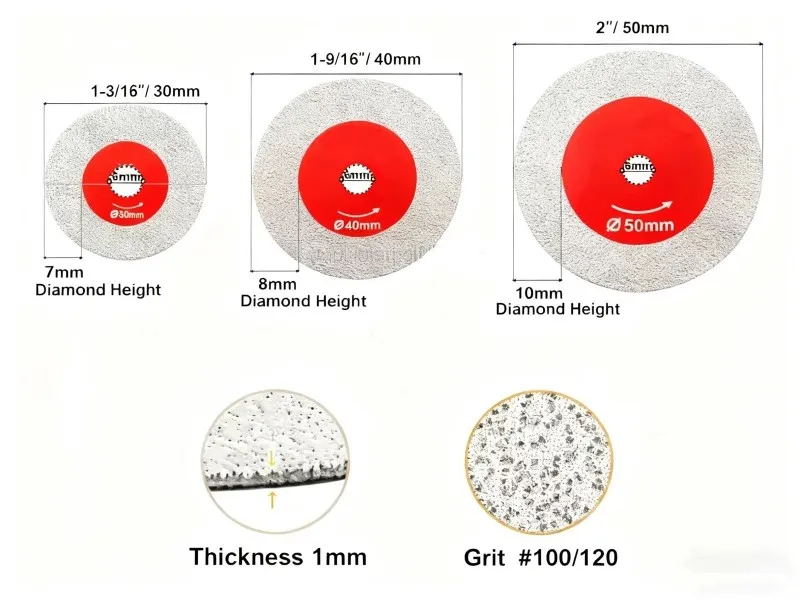 Vacuum Brazed Mini Glass Jade Diamond Cutting Disc Rotary Tool Vacuum Brazed Mini Glass Jade Diamond Cutting Disc Rotary Tool